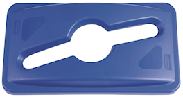 TRASH CAN LID, RUBBERMAID, SLIM JIM, BLUE, PLASTIC, 23 GALLON THUMBNAIL
